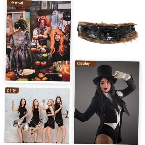 VALICLUD Retro Plush PU Waist Belt Adjustable Wide Corset Belt for Dresses Coats and Cosplay Stylish Fashion Accessory with Durable Plush3