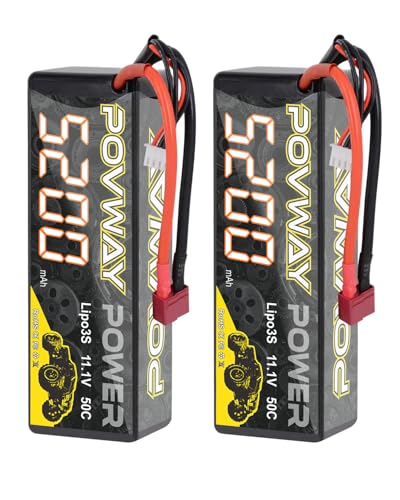 POVWAY 3S Lipo Battery 11.1V 50C 5200mAh Hardcase RC Battery with T Plug for RC Car Boat Truck...