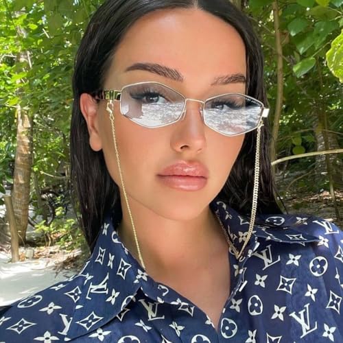 Sunglasses Womens Trendy Metal Frame, 56mm Beach Vacation Essentials &UV 400 Protection Lens(7506)2