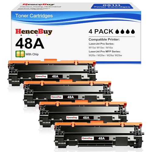 Image of 48A Toner Cartridge Replacement for HP 48A CF248A | Compatible with HP Pro M15w M15a M16w M16a MFP M28w M28a M29w M29a Printer (4 Black)
