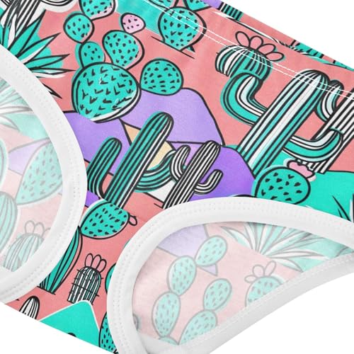 Joisal Toddlers Underwear Floral 2t Cotton Little Girl Panties Fun Print Underpants Briefs Green Cactus Cartoon4