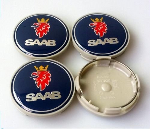 Set di 4 Saab Alloy ruota Hub Center Caps Saab 63