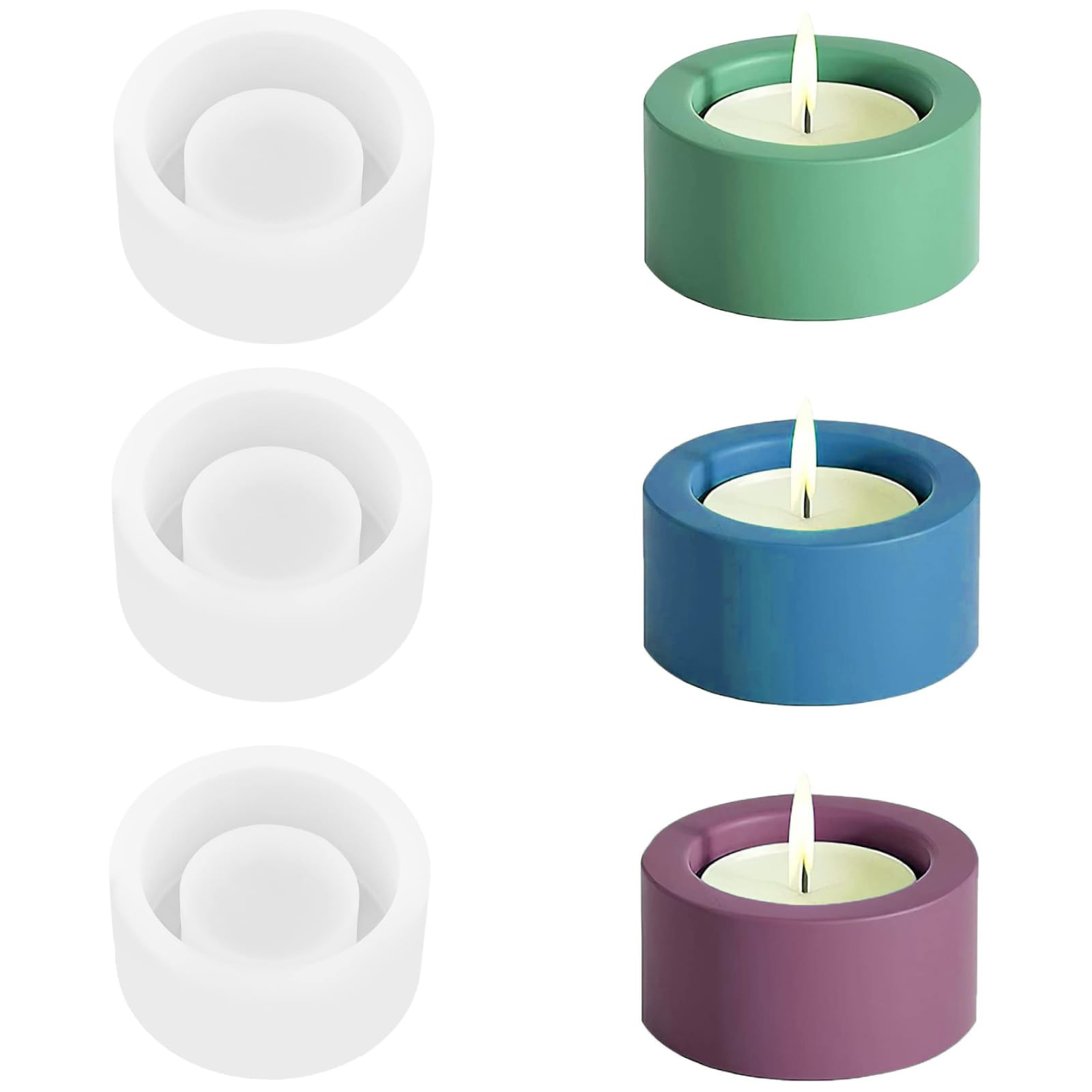 Lot De 4 Moules En Silicone Pour Bougies, Pots De Fleurs - Réutilisables, Pour Résine, Plâtre, Savon