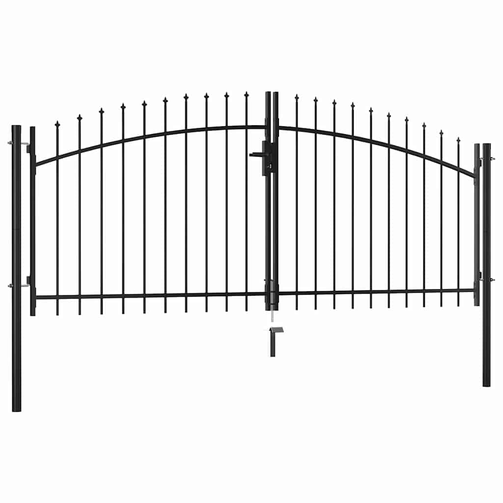 vidaXL Doppelflügel Gartentor mit Speerspitzen 300x150cm