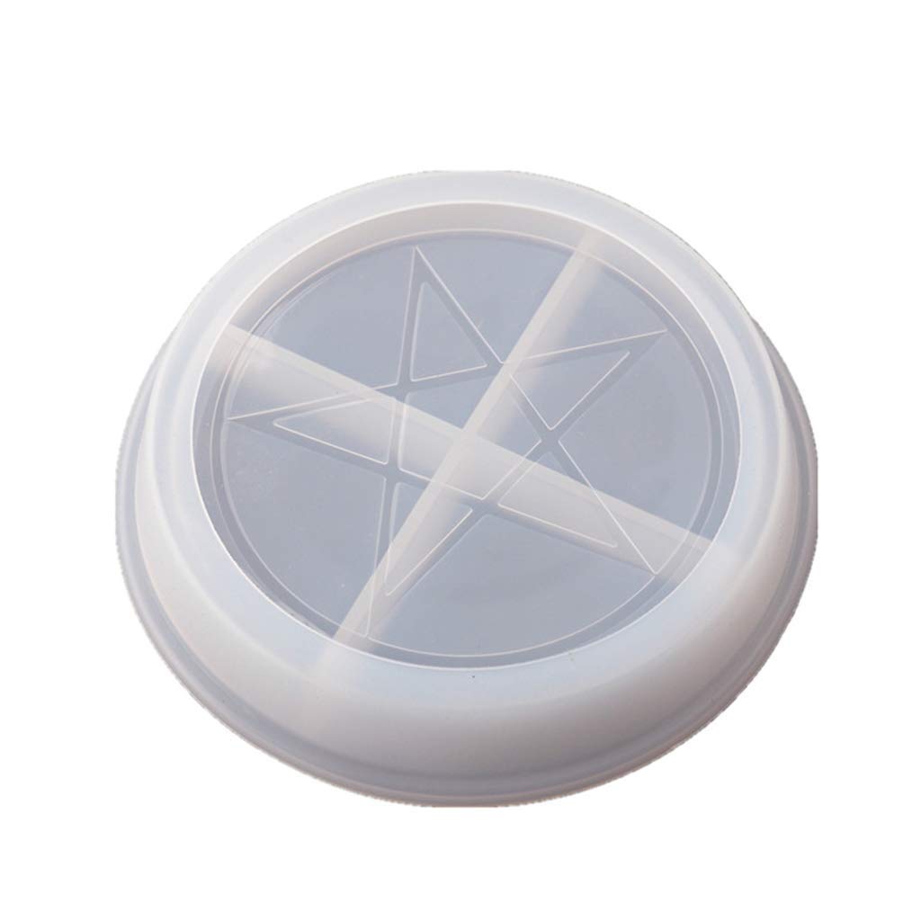 AIUII Resin Silicone Mould Pentacle Pentagram Dish Mould Triple Moon Goddess Plate Resin Mould Craft Tools