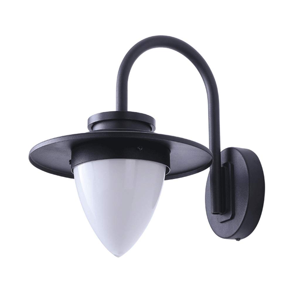 VDOQTLJT Waterproof Outdoor Wall Lights Glass Lampshade Retro Black Metal Lamp Vintage Outside Sconces for Exterior Walls Courtyards Corridor Balconies Garden E27 Base