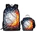 Mochila para niños con caja de almuerzo elemental estudiante niños bolsas de viaje camping bolsas de fútbol fresco impresión Daypack