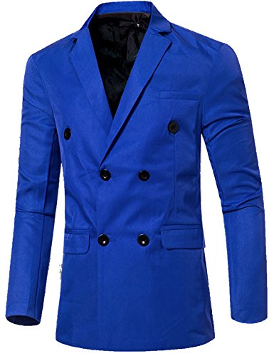 Mens Blazer Double Breasted Candy Color Suit Jacket