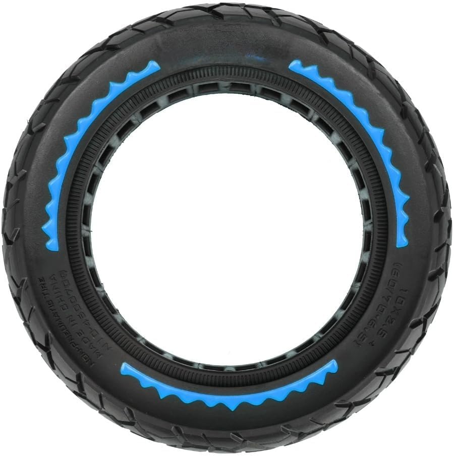 10x2.5 Solid Off-Road Tire for MaxG30 and Compatible Models Offering Maintenance-Free Operation and Superior Traction on Various Surfaces Blue line