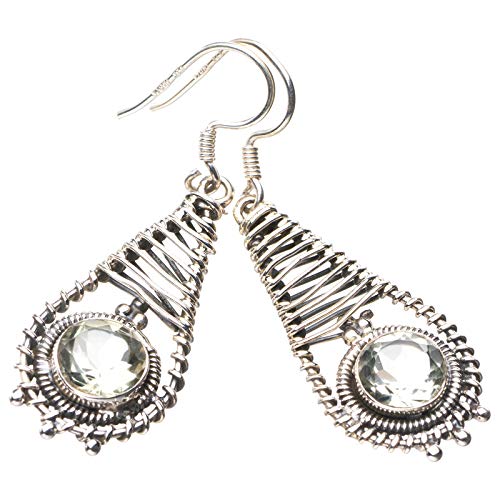 Boucles d'oreilles améthyste verte naturelle argent 925, le cadeau idéal
