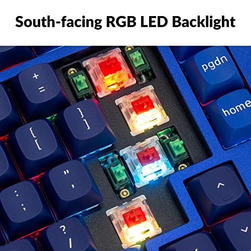 Image of Keychron Q1 RGB Wired Custom Mechanical Keyboard, 75% Layout QMK /VIA Programmable Macro with Hot-swappable Gateron G Pro Red Switch Double Gasket Compatible with Mac Windows Linux (Blue) -Version 2