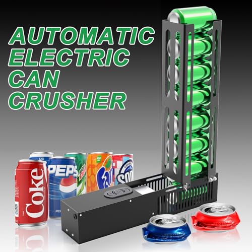 AZXILE Electric Can Crusher, 16oz&12oz Automatic Can Crusher, Automatic Can Eject,Can Fill 8 Cans at a Time, Heavy Duty Can Crushers for Recycling Aluminum Seltzer, Cola,Beer Cans and Plastic Bottles