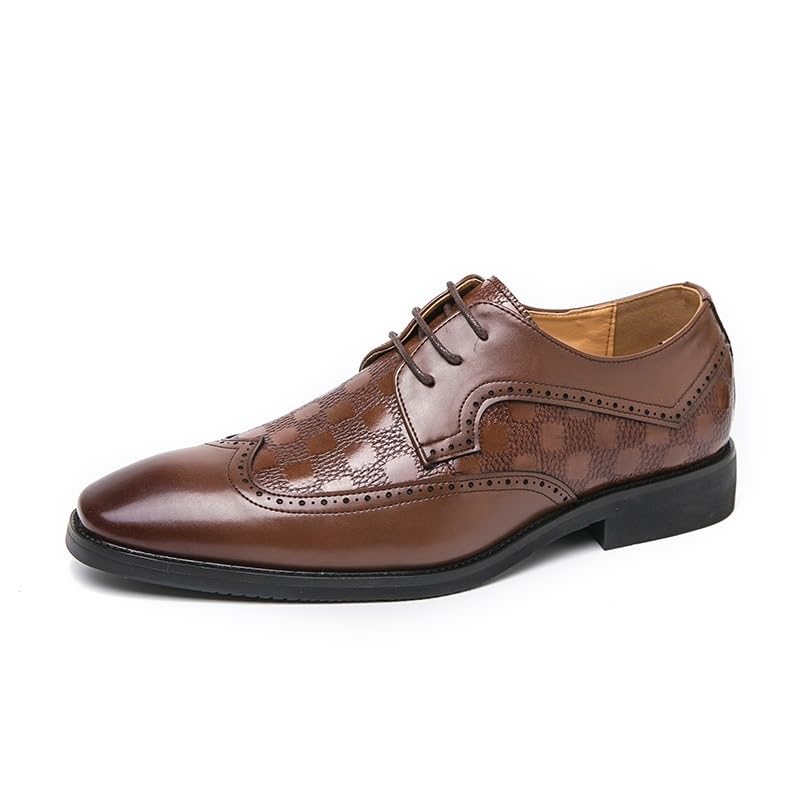 Comfort Orthopedic Men's Oxford Shoes Vegan Leather Lace Up Cap Toe Slip Resistant Wedding Shoes