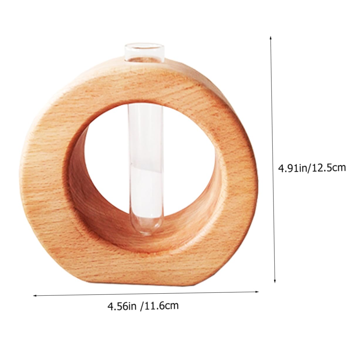SOLUSTRE 5 Stück Holzständer mit Glasvase für Tischdeko für Blumenarrangements für Zuhause und Büro für Hochzeitsfeiern