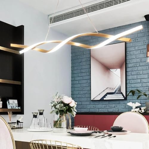 Image of Gold Chandelier for Living Room Modern, Dining Room, Hanging Lights for Living Room Smart Voice Assist (Google, Alexa), App Control (Warm, Cold, Natural)