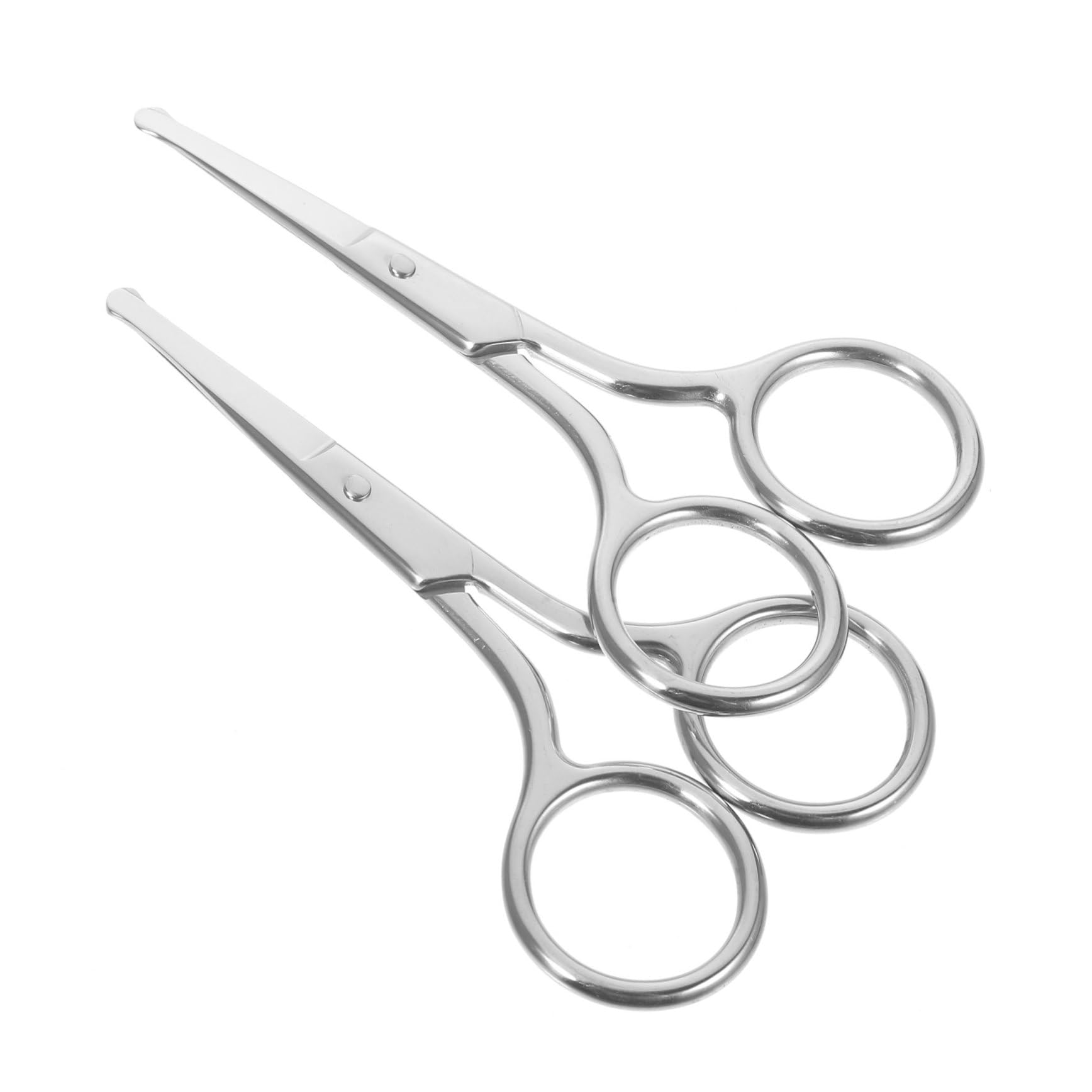 Ipetboom 2Pcs Eyebrow Scissors and Nose Hair Trimming Tools Stainless Steel Grooming Scissors for Easy Eyebrow and Beard Trimming