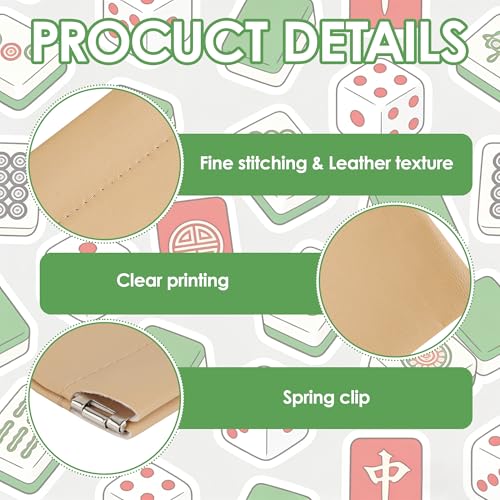 Bolsa para dados Mahjong vegana con cierre automático miniatura 4