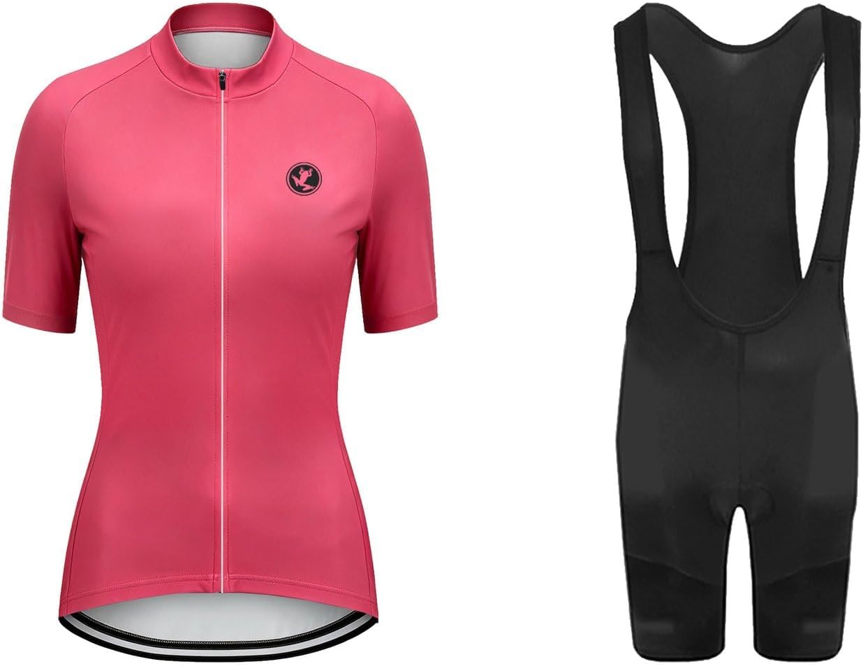 UGLY FROG Cycling Jersey Women Short Sleeve,Bike Shirts for Women Biking Tops Breathable Cycle with 3 Pockets+Bib Shorts
