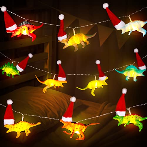 Guirlande lumineuse dinosaure Noël 4m 20 LED pour chambre enfant veilleuse pile