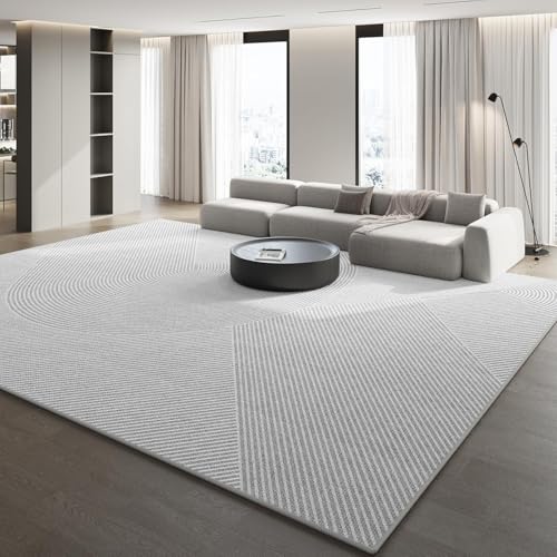 Tapis de chambre doux gris géométrique au design moderne - 2