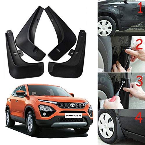 Image of Oshotto (O.E.M Fitting Cup Type) Mud Flap /Splash Guard Compatible with Tata Harrier 2021-2022 (T-I) (Set of 4)