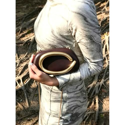 Image of Acrylic Clutch Purse for Women Classic Round Acrylic Evening Handbag Vintage Metal Handlebars Bag for Wedding Party Prom