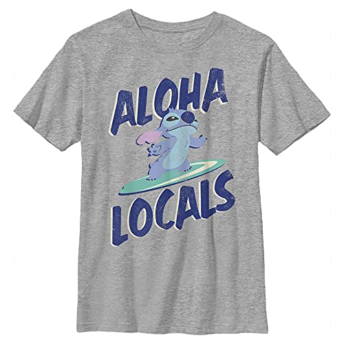 T-shirt Stitch Disney pour garçon en maille gris chiné taille XS
