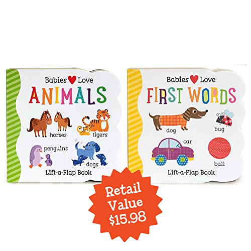 Image of Babies Love Animals & First Words 2-pack - A Lift-a-Flap Board Book Bundle Set for Babies and Toddlers, Ages 1-4