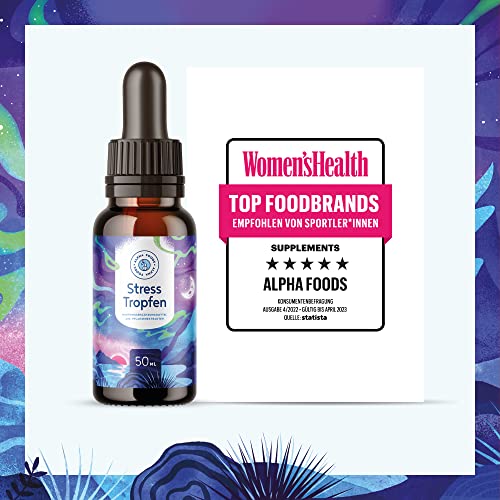 Stresstropfen - natürliches Stress-Management & Entspannung mit Myo-Inositol, Zink, adaptogenen Kräutern, Wurzeln & Pilzen wie Schisandra, Rosenwurz, Reishi, Ashwagandha & B12 - vegan - 50ml Tropfen
