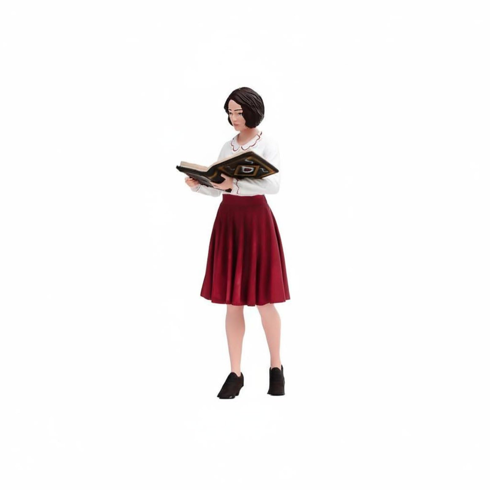harayaa Bemalte Miniaturfigur Set Figur Szene Hundespaziergang Dekorative Figuren Harz Handbemalt Frauen Mann Haustier Spaziergang Detailreiche Kleidung für, 1/24 Lackiertes Farbmodell