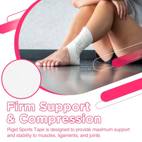 Image of OK TAPE Athletic Sports Tape(4 Packs) White- 32.8ft Per Roll Athletic Tape for Injuries,Strong Stick No Residue Athlete & Sport Trainers First Aid Injury Wrap, Hockey Stick
