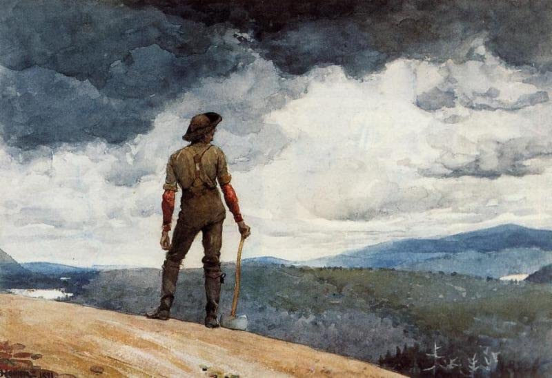Winslow Homer il taglialegna lámina artística para renovar paredes vacías