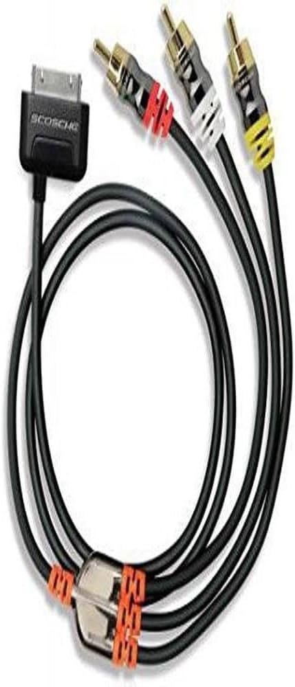 Scosche IPAV SneakPEAK Audio/Video Cable for iPad,iPod and iPhone - Synchronization Software - Retail Packaging - Black
