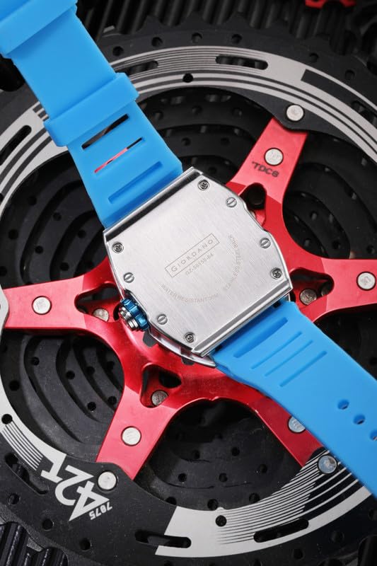 Image of Giordano Square Analog Casual Sporty Watch for Men - Mechanical-Inspired Design dial, Quartz Movement, Silicon Strap and Date Display Function - GZ-50150