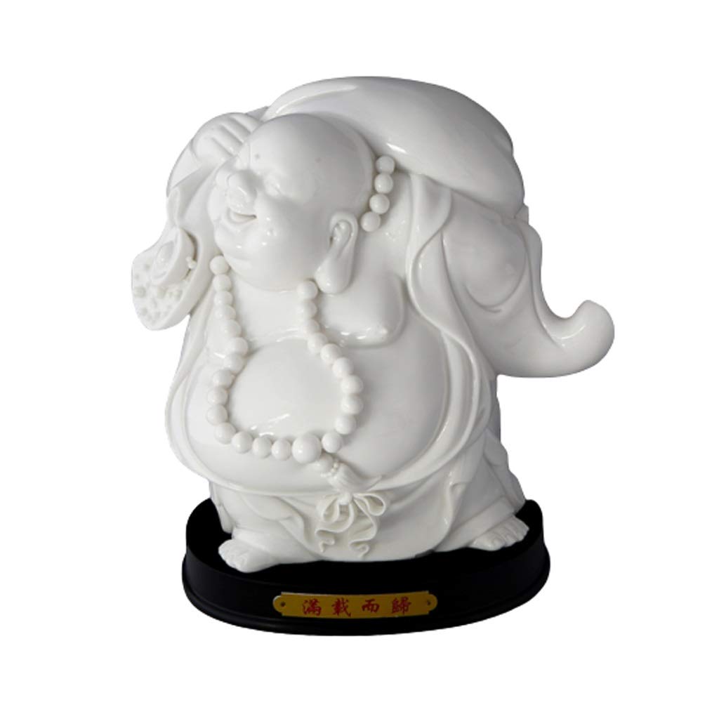 Statue de Bouddha en porcelaine blanche pour salon zen