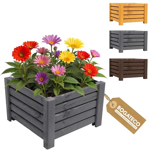 BOGATECO Macetero Jardín Madera para Exteriores | 38 x 38 cm | Terraza Balcón |...