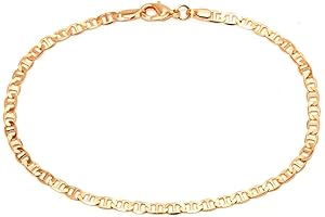 18K Gold Plated Anklet for Women in Flat Mariner Design, Crafted in Brazil