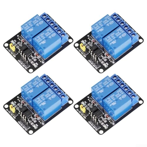4 módulos de relé de 2 vías de 12 V 24 V con relés SPDT bidireccionales con aislamiento optoacoplador para una mayor protección contra interferencias (12 V)