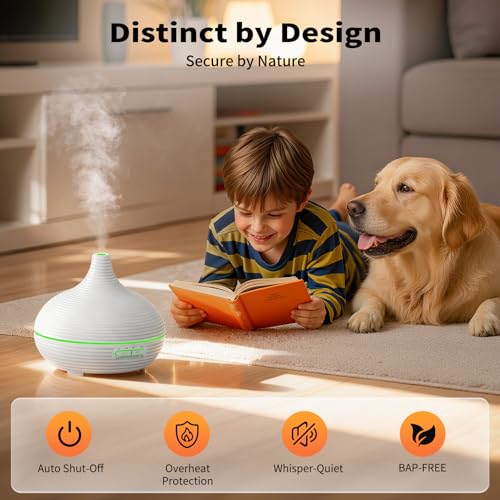 URPOWER 300ml Sleep Diffuser for Bedroom, All-Night Essential Oil Diffuser, Quiet Ultrasonic Cool Mist, Auto-Off & Timer, 7 LED Color Diffusers Humidifier for Home Office & Large Rooms - Image 5
