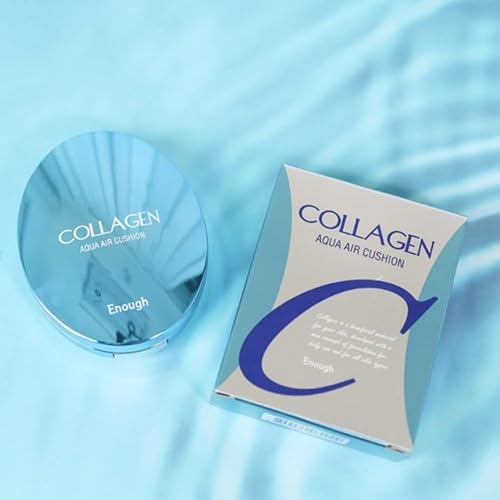 Miniatura 2 de ENOUGH Collagen Aqua Air Cushion SPF 50, maquillaje de base hidratante de cobertura completa, protector solar hidratante tintado, cosméticos