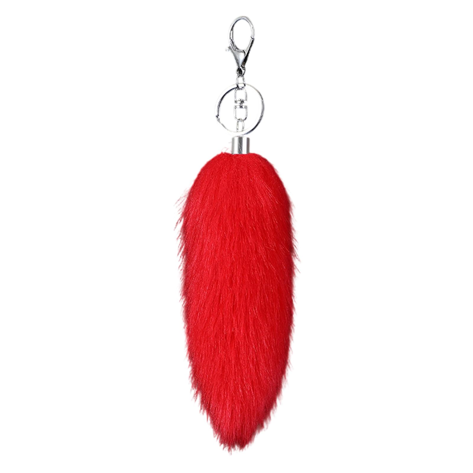 alloneslife Realistic Faux Animal Tail Keychain Bag Adornment Cosplay Furs Charm Pendant Backpack and Purse Decoration Soft Faux Furs Keychain Decoration