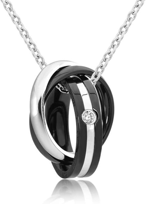 Amazon Muusu ムース 3連リング ネックレス メンズ レディース ペア サージカル ステンレス ブラック メンズ ネックレス 通販