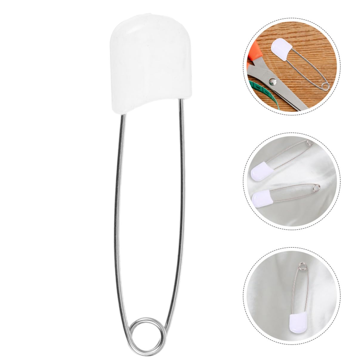 NOLITOY 30 Pcs Épingles à Nourrice Grosse Taille pour Couches Lavables, de Sécurité pour Bébé en Alliage de Zinc et PP, Fiable et Facile à Utiliser pour Couches et Lingettes