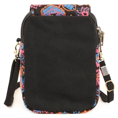 Image of SILKAREA Embroidered Cute Mini Crossbody Bag for Women Small Handbags Wristlet Wallet Bag Cell-phone Pouch Coin Purse