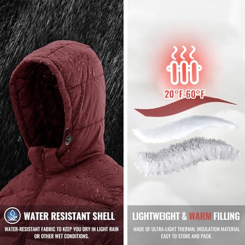 Image of Rdruko Men's Puffer Jacket with Detachable Hood Lightweight