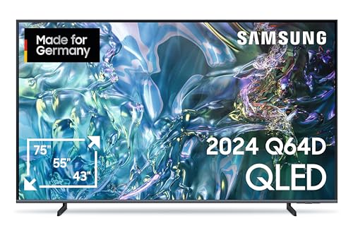 Samsung QLED 4K Q64D Fernseher 75 Zoll, Samsung TV mit Quantum Prozessor Lite 4K, 100 % Farbvolumen, 4K Upscaling, Motion Xcelerator, Smart TV, GQ75Q64DAUXZG, Deutsches Modell [2024]