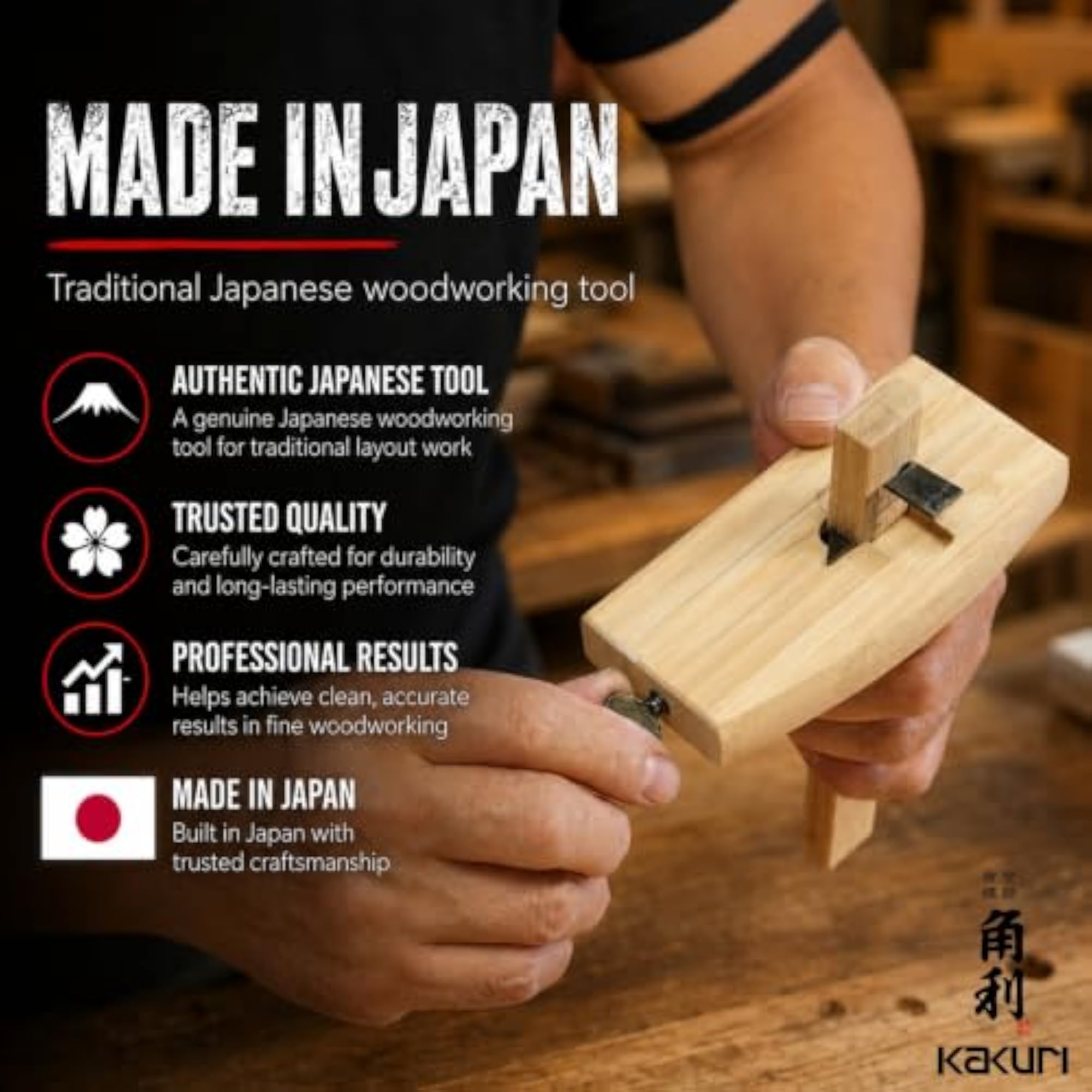 Japanese Wood Marking Gauge Tool, 3.5 / 90mm