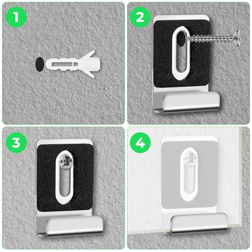 Image of 8 Sets Mirror Hanging Kit, Sturdy Practical Mirror Clips for Wall Mounting Reusable Mirrors Mounting Hardware for Wall Hanging Frameless Mirrors ( Black Silver)