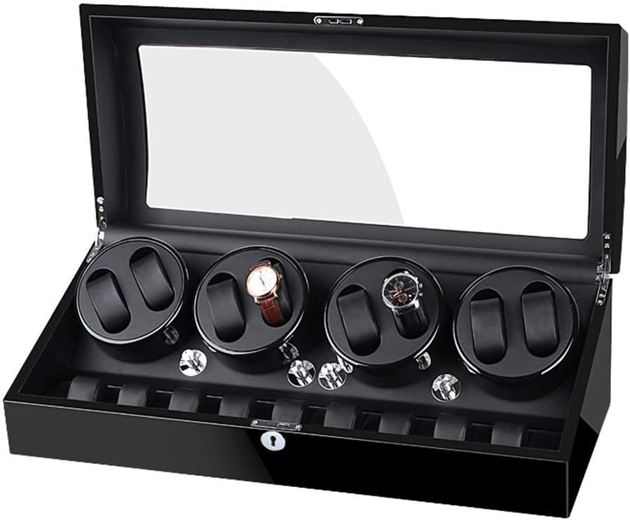 Automatic Watch Winder 8+9 Watch Winder Box with Quiet Motor Large Capacity Piano Finish Fit Lady Man,Red White
