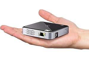 Ultra Mini Portable Projector: 1080p HD Support, Black LED DLP Rechargeable Pico Projector